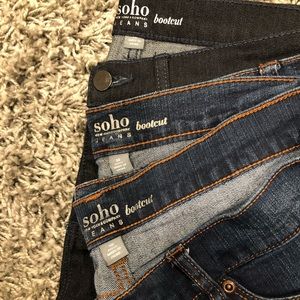 3 pairs of NY&CO Soho Boot Cut Jeans,  Size 10.